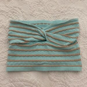 Aerie Blue and Tan Striped tube top
